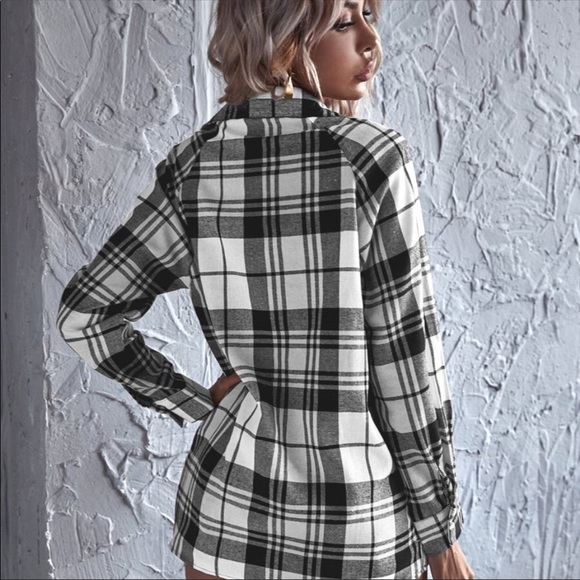 Boho Plaid Front Tie Button Down Long Sleeve Top - Picture 8 of 13